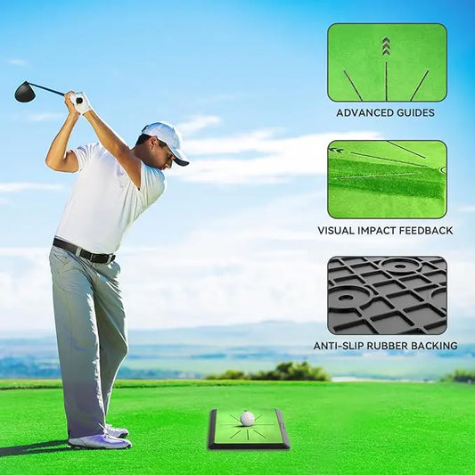 Golf Hitting Mat for Swing Path Feedback/Detection Batting | Extra Replaceable Golf Practice Mat 16"x12"